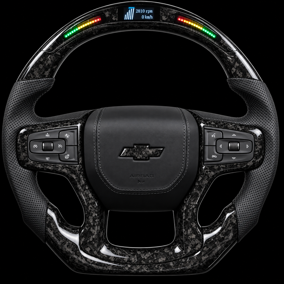 2019+ Chevrolet Silverado LED Forged Carbon Fiber Steering Wheel