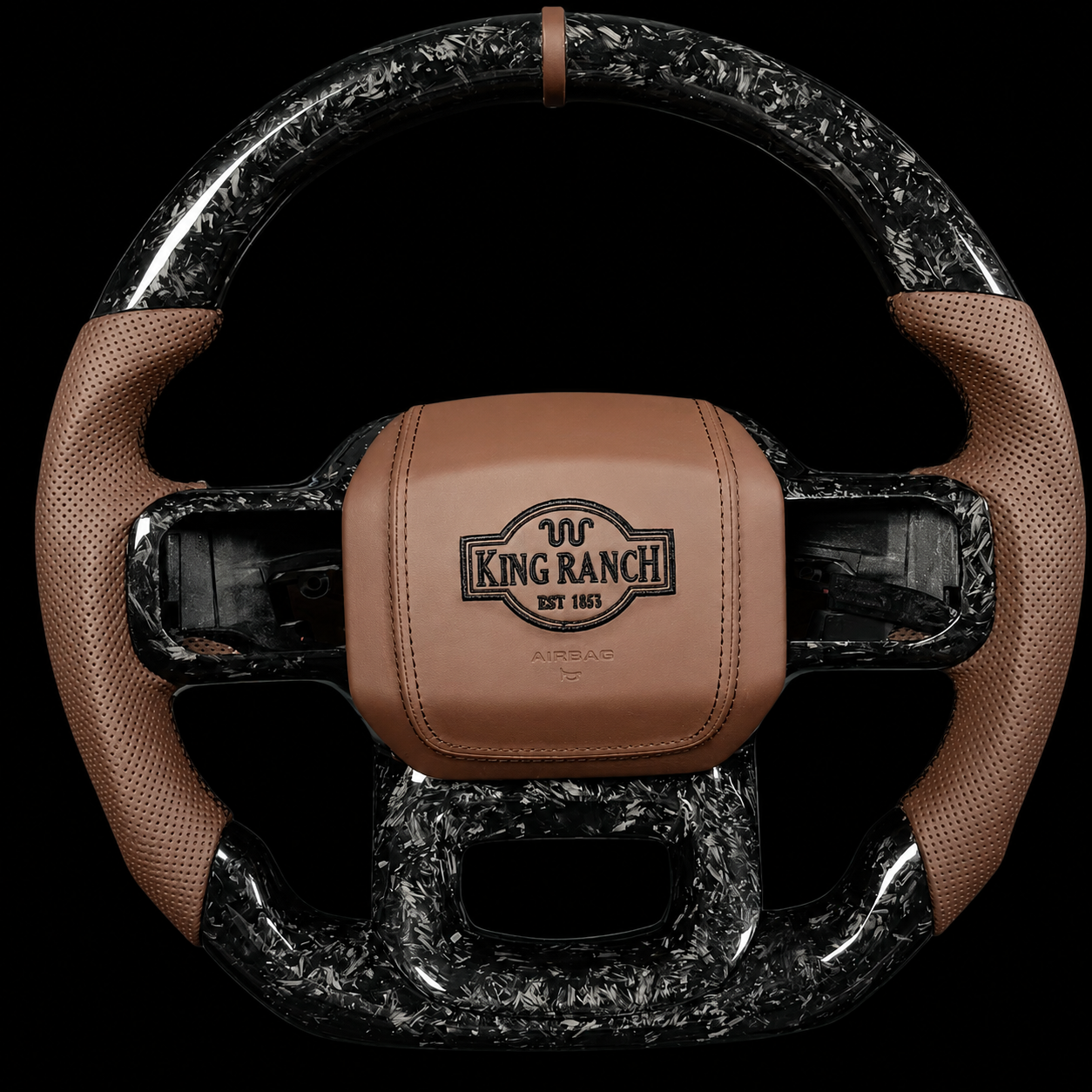 Signature “King Ranch” Forged Carbon Fiber/Brown Leather Steering Wheel