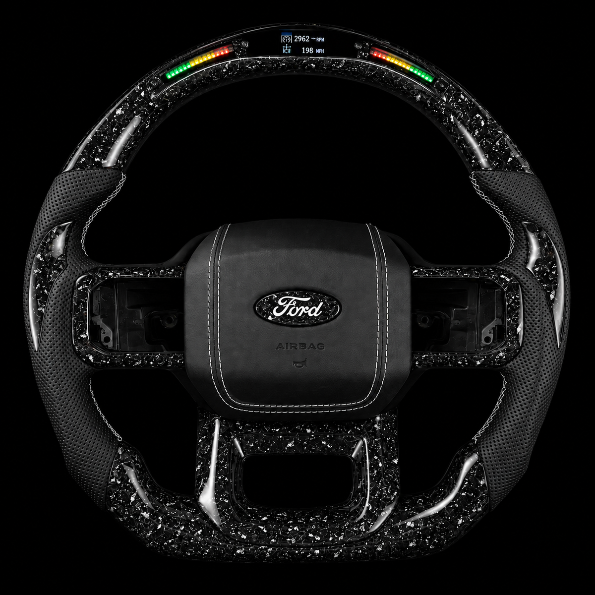 2021+ F-150 Forged Carbon Fiber Steering Wheel + LED Display
