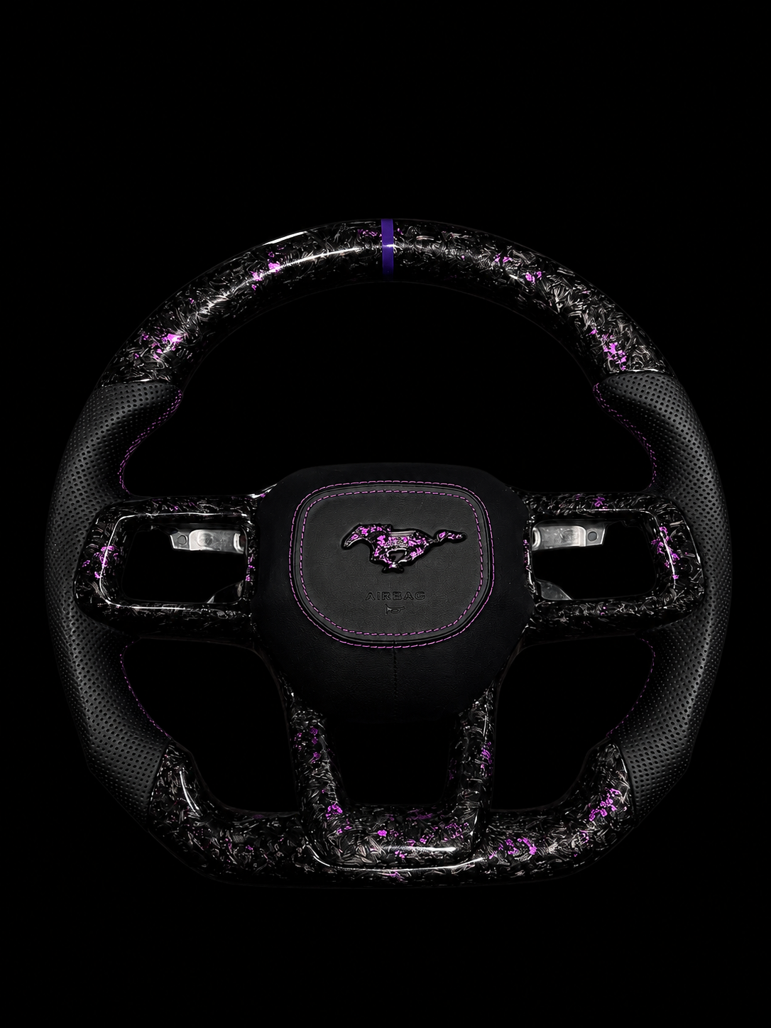 2025 Mustang Forged Carbon Fiber Steering Wheel + Purple Flakes