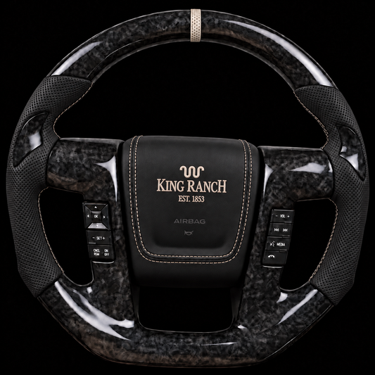 2009-2014 F-150 King Ranch Forged Carbon Fiber Steering Wheel with Black Leather