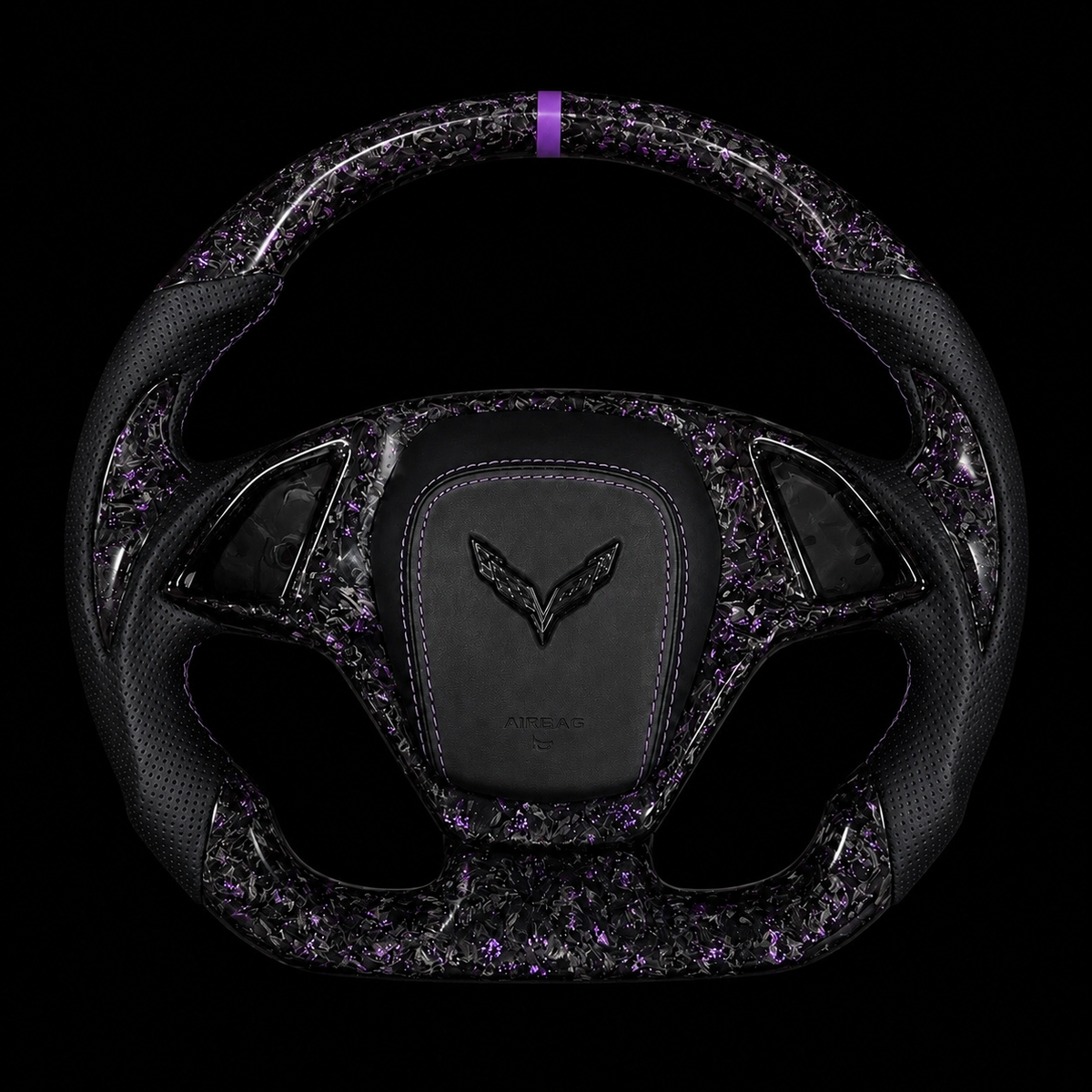 C7 Corvette Purple Forged Carbon Fiber Steering Wheel + LED Display