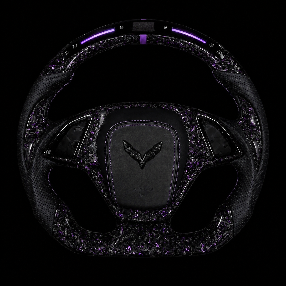C7 Corvette Purple Forged Carbon Fiber Steering Wheel + LED Display