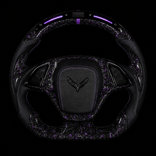 C7 Corvette Purple Forged Carbon Fiber Steering Wheel + LED Display