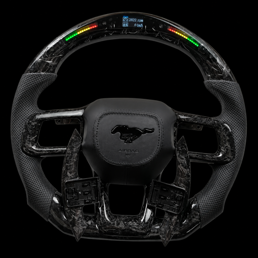 Mustang s650 Black Forged Carbon Fiber Steering Wheel